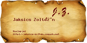 Jaksics Zoltán névjegykártya