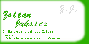 zoltan jaksics business card